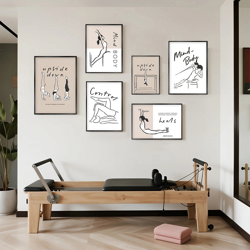 Pilates Yoga Movement - Impresiones Artísticas de Posturas de Pilates,